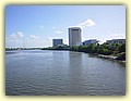 River Capibaribe. Building in first plane is Federal Court (there is a panoramic restaurant at the top floor); in the background,  the City Hall